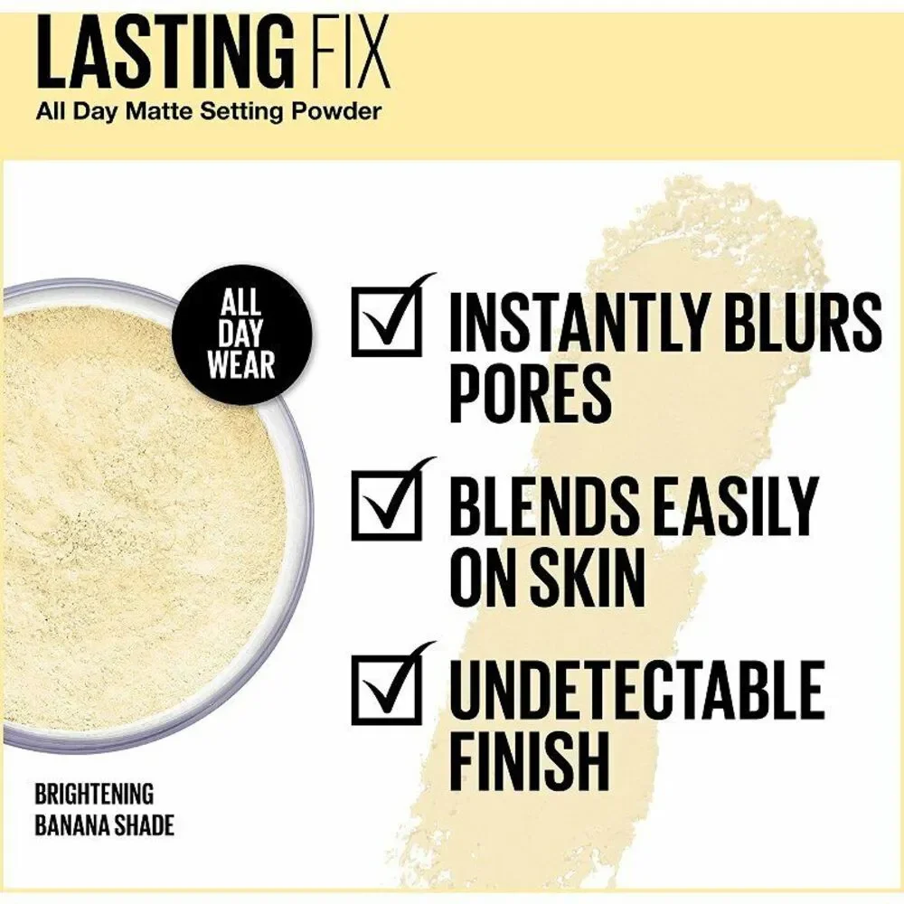 Maybelline Lasting Fix Transluscent Setting Powder All Day Matte Finish Banana